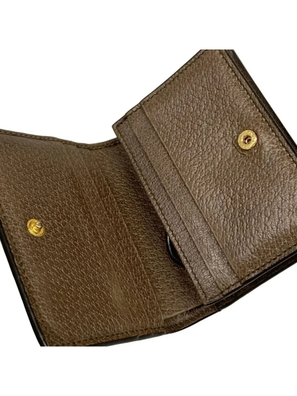 ★SOLD★ Gucci Bifold Wallet Ophidia Beige Ebony Dark Brown Leather - Picture 3 of 12